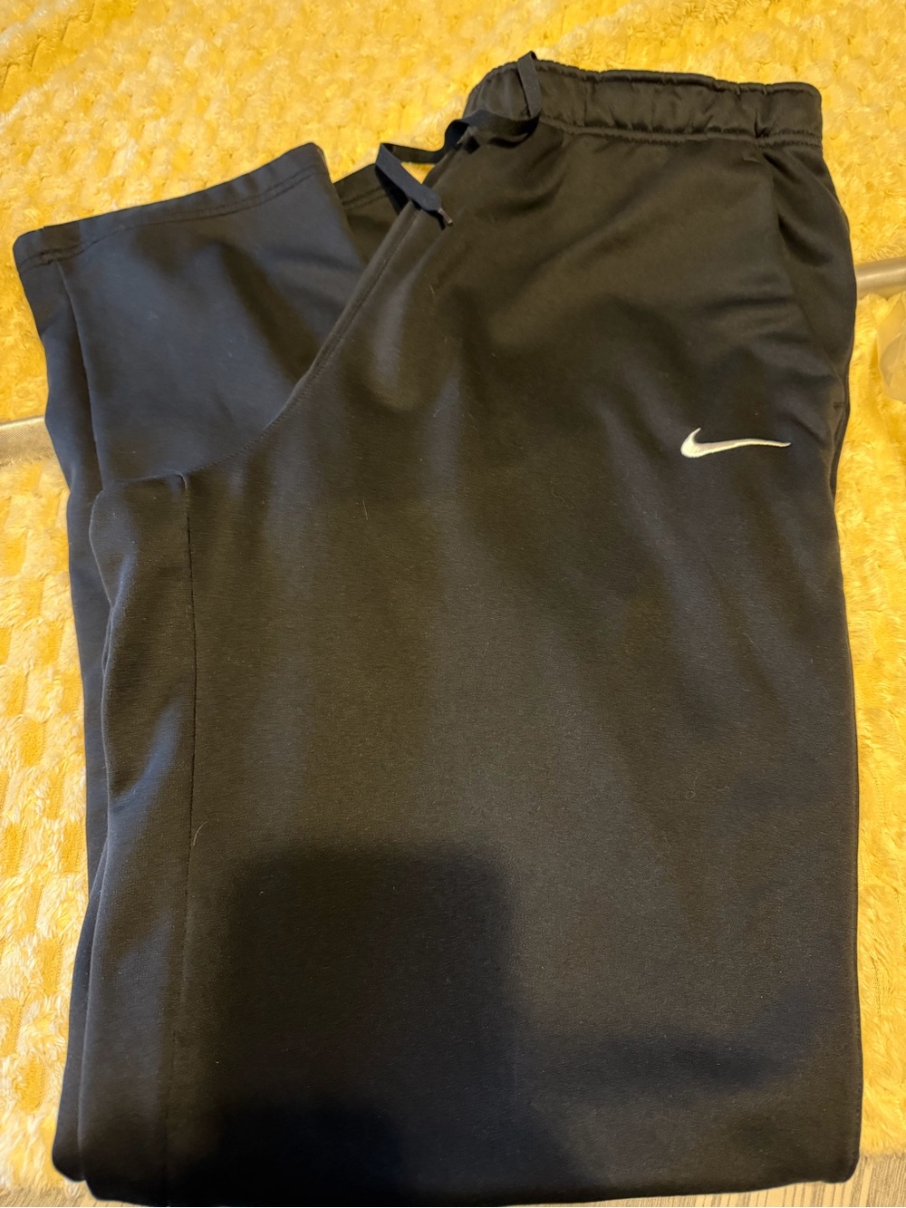 Nike Black Men’s Jogger Sweatpants with White Swoosh